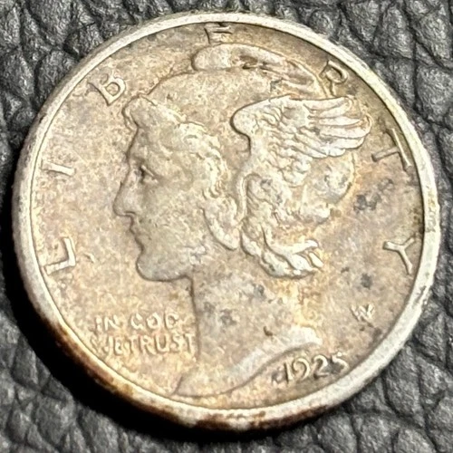 1925-S Mercury Dime — VF+ to XF+ Condition Original Surfaces 90% Silver S Mint