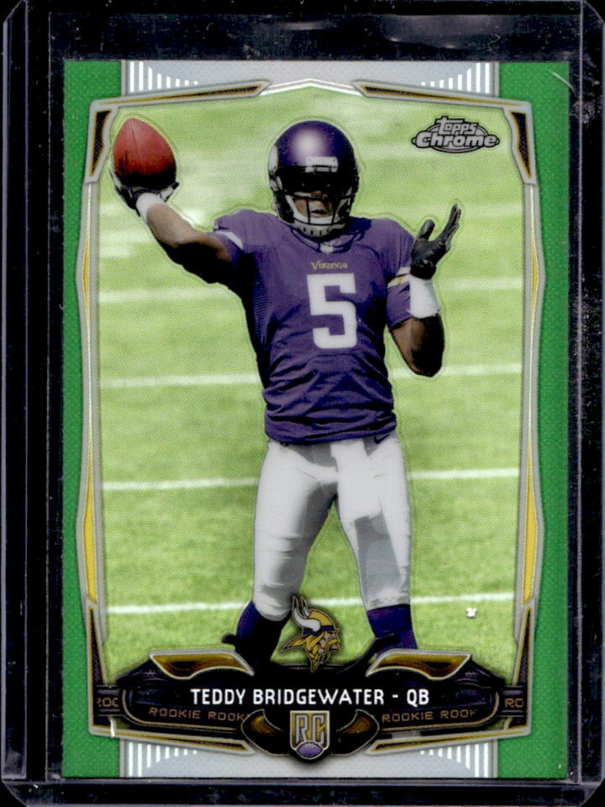 2014 Topps Chrome Teddy Bridgewater RC Green Refractor Rookie #173 Vikings