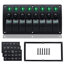 Geloo 8 Gang Marine Rocker Switch Panel Boat Switch Panel Waterproof Marine S...