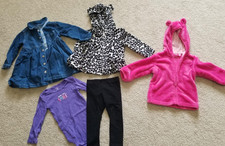 Girls 12-18M Clothing Bundle   5 Piece Lot   Jackets, Leggings, Bodysuit  Dress