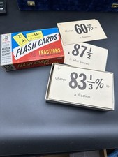 1957 Milton Bradley 9501 box of Flash Cards - Fractions  Percentages New In Box