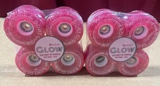 Bont 8pk Glow Light Up LED Quad Roller Skate Wheels 62x35mm 83A Love Letter Pink
