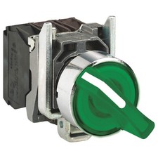 SCHNEIDER ELECTRIC XB4BK123B5 SelectorSwitch,Illum,2Pos,22mm,Green 55WJ74