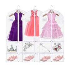 Clear PVC Dance Costume Bags 3 Pack ,Garment Bag 40 Inch for Da... USA FAST SHIP