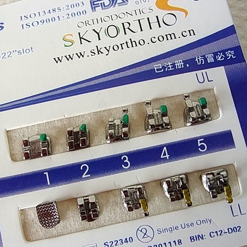 20 Packungen Dental Kieferorthopädische Bracket Zahnspangen Standard MBT .022 Haken 3-4-5 Mesh - Bild 5 von 10