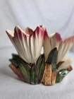 Antique Rare Original McCoy Double Tulip Crocus Art Pottery Vase White Pink USA