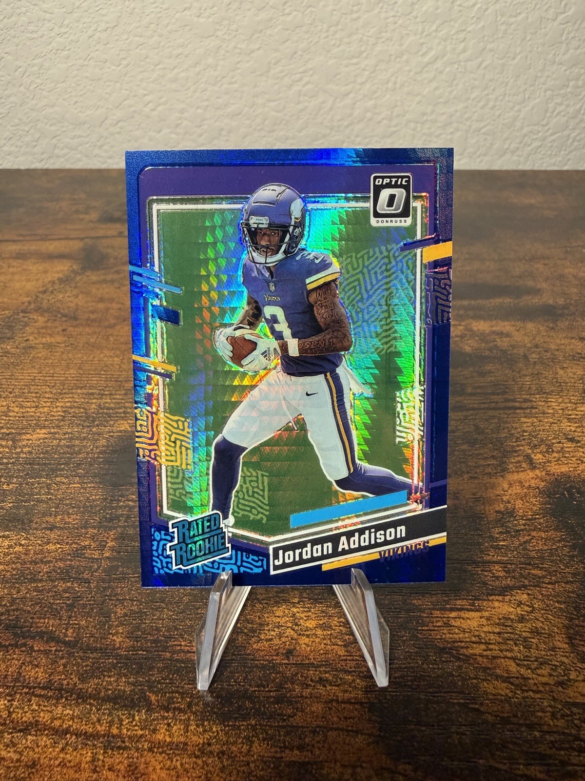 2023 Panini Donruss Optic Rated Rookie Jordan Addison #271 Blue Hyper Prizm RC