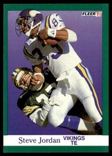 1991 Fleer Steve Jordan Minnesota Vikings #284