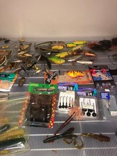 Bass Fishing Lure Set with Hooks & Line, Used Tackle for Beginners
