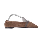 Brunello Cucinelli suede embellished ballet flats leather shoes size 36.5 OP: €750