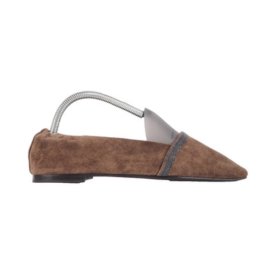 BRUNELLO CUCINELLI Suede embellished ballet Flats Leder Schuhe Gr. 36,5 OP: 750 