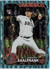 2024 Topps #406 Andrew Saalfrank Aqua Crackle Foil #/399 RC Rookie