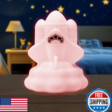 Lumipets Space Rocket LED Baby Night Light - Cordless, Touch, Soft Silicone, 8 C