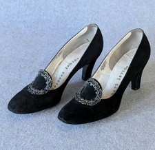 Women s Vintage Herbert Levine Pumps Shoes Heels Suede Gorgeous Size 8 1/2 AAA