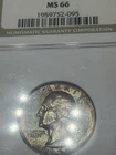 1958 25c Toner NGC MS66 Old NGC No Show Slab Dual Side Rainbow Toning Silver