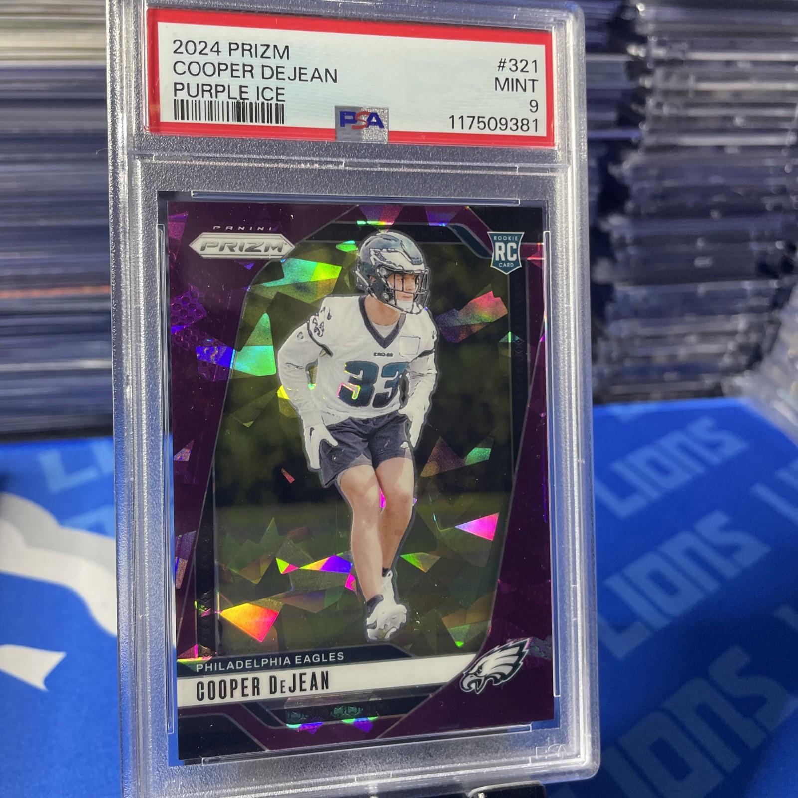 2024 Panini Prizm - Rookies Cooper DeJean #321 Purple Ice Prizm /225 (RC) PSA 9
