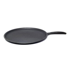 Classica Pre-seasoned Cast Iron Flat Pan All Stove Cookware 28cm Black