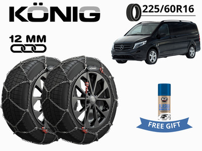 Schneeketten Konig 12MM X12PRO Gruppe 230 225/60 R16 für Mercedes Vito (W447)