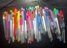 40 Gel Pens   Mixed Name Brands Zebra, Gelly Roll  More   Tested  Clean