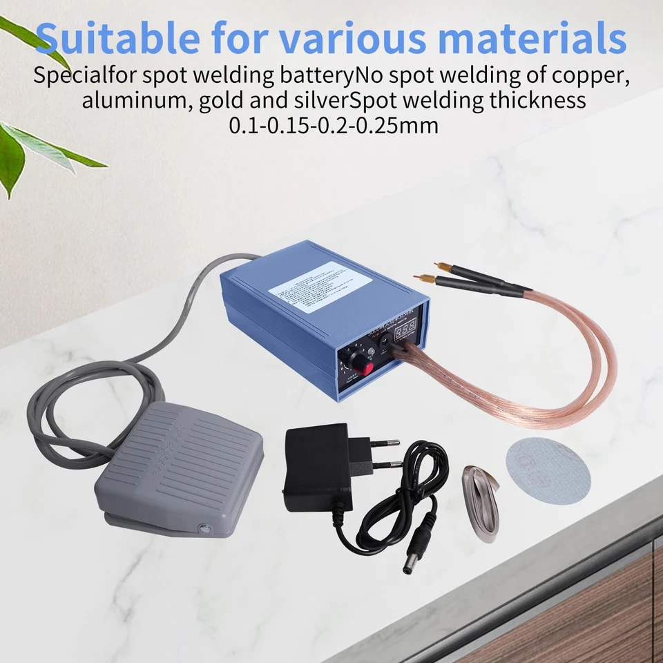 Soldador puntual portátil 5000W, mini soldador puntual a batería ajustable 9 velocidades, puerto... Foto 4 de 4