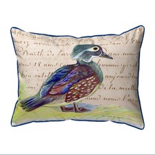 Betsy Drake Female Wood Duck Script Large Indoor Outdoor Pillow 16x20