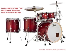 Pearl STS Antique Crimson Burst Drums 22x16/10x7/12x8/16x16 +FREE 14" Floor Tom