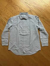 J. Press Blue Stripe Oxford Classic Fit Sport Shirt Size L