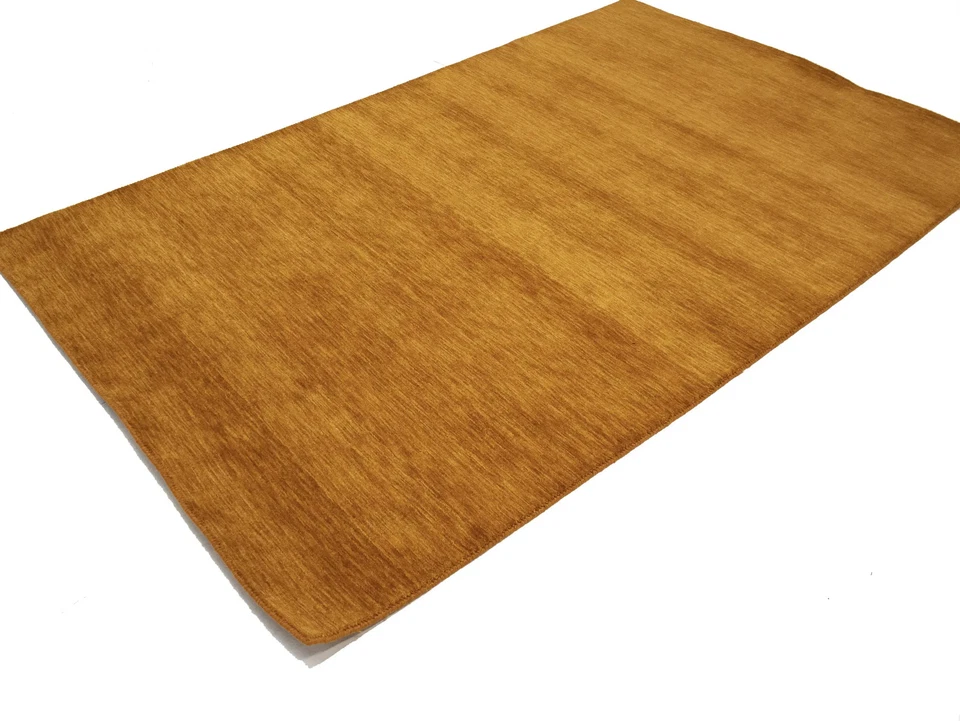 Orange Solid Design Hand-Loomed 5X8 Gabbeh Wool Rug Oriental Home Decor Carpet - Image 4 of 4