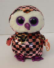 Ty ~ Beanie Boos * Flippables * 2019 * 'Checks'  the Owl*  w/Hang Tag