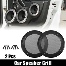 2pcs 4" Car Audio Speaker Grill Cover Mesh Woofer Guard with Screw Black