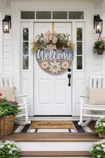 18  Handmade Wooden Welcome Sign Farmhouse Floral Door Decor See Photos 