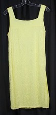 Vtg Nylon Nightgown 1950-60s Boudoir Nightie Lace Overlay Tank Bold Yellow S/M