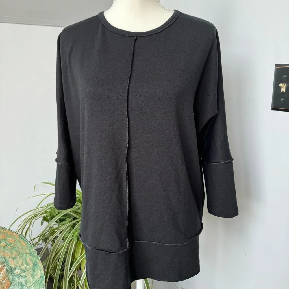 Spanx Perfect Length Loose Fitting Basic Black Mi… - image 1