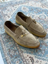 Loro Piana Summer Walk Suede Loafers Size 36,5