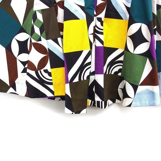 MSGM Geometric Pattern Flare Mini Skirt Patchwork… - image 6