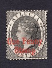 STAMP LOT OF ST LUCIA, SCOTT #1 PERF 14 OVERPRINTED "ONE PENNY STAMP": USED