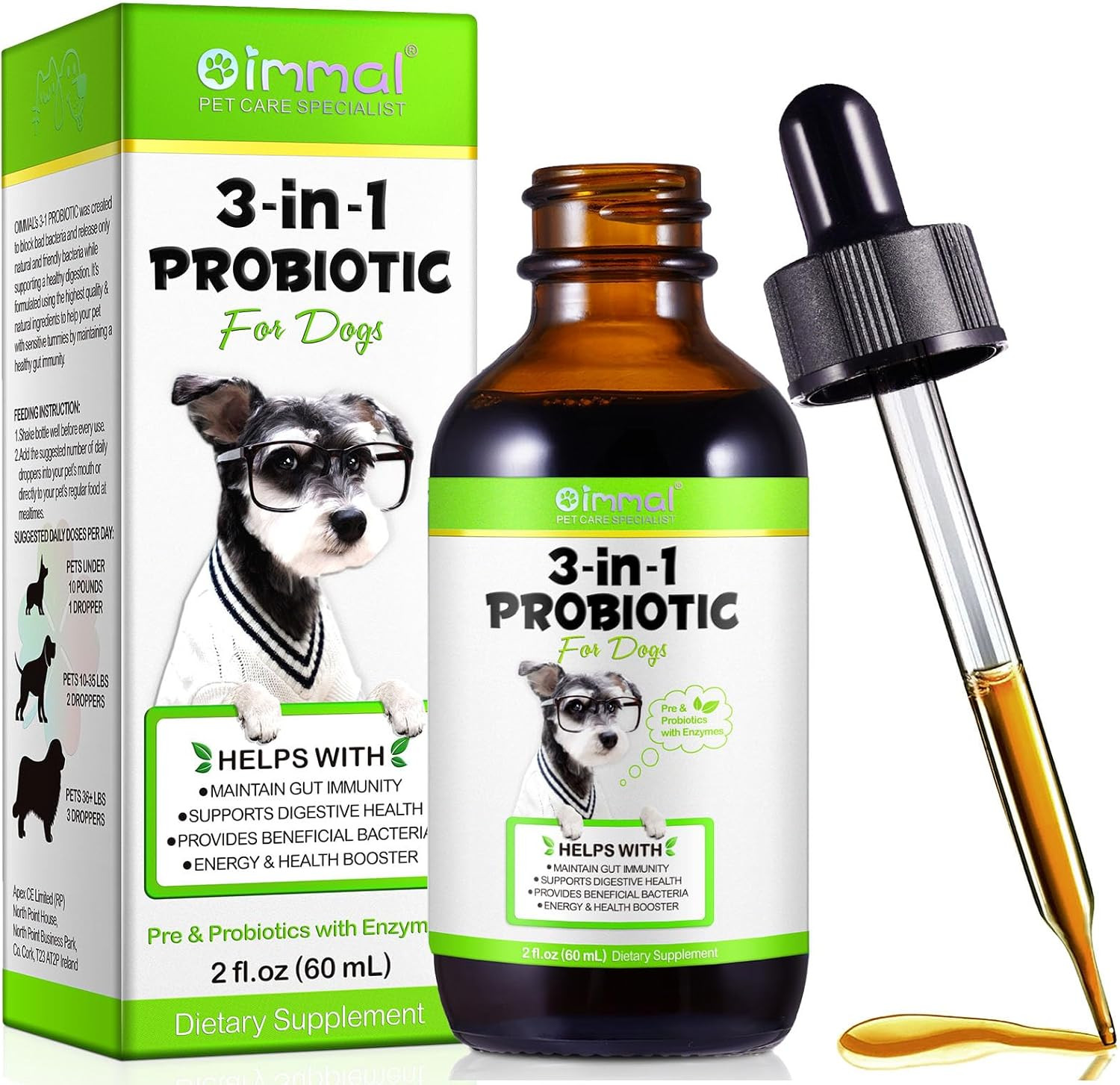 Probiotics for Dogs - Dog Probiotic for Digestive & Gut Health, 3-IN-1 Liquid Pr