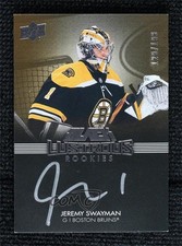 2021-22 SPx UD Black Lustrous Rookie Signatures 129/199 Jeremy Swayman Auto 0tu9