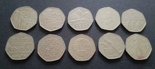 Rare 50p coins set of 10, various GIrl Guides, Victoria Cross etc