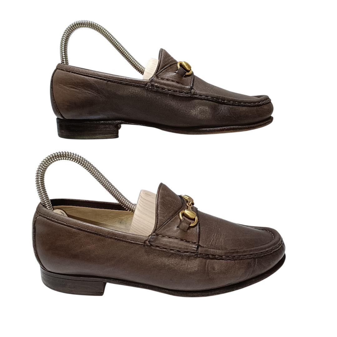GUCCI Women's Loafers Horsebit Leather Dark brown EU35/US5 120218c thumbnail 3