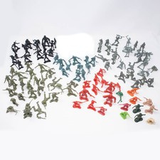 Mixed Lot Plastic Army Men Native Americans Cowboys 100 Figures Toy Bulk Set