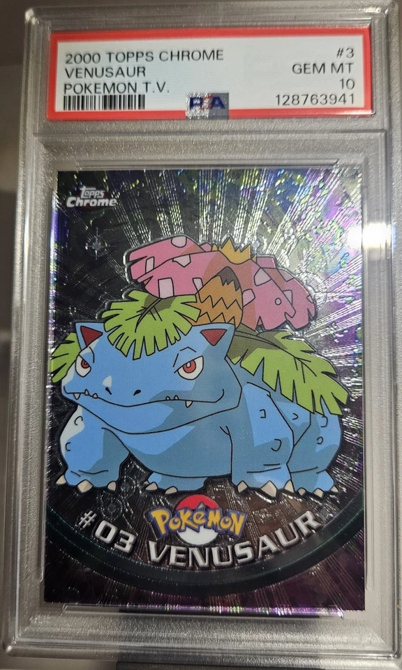 2000 Topps Chome VENUSAUR # 3 PSA - 10 POKÉMON TV - Image 4 of 4