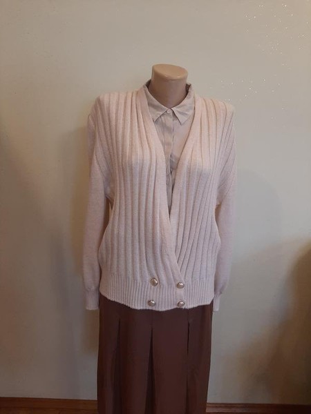 Women Peter Hahn Sweater Beige Wool 38 / M / 46 #C841