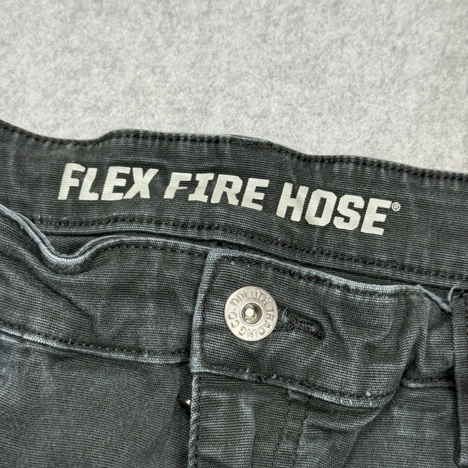 Pantalones de manguera contra incendios Duluth Trading Flex para hombre 38x32 negros elásticos de alta resistencia Foto 2 de 4