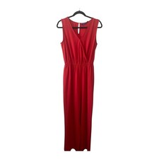 Women’s Red Jumpsuit Sleeveless Stretch Jumper Elastic Waist Wide Leg Apt9 Small