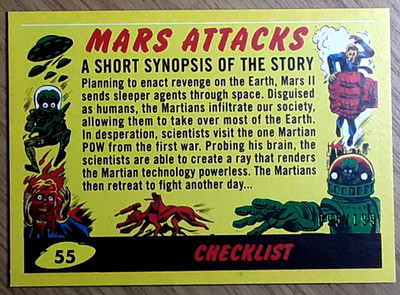 2017 Mars Attack's The Revenge Gelbe Karte 55 CHECKLISTE.