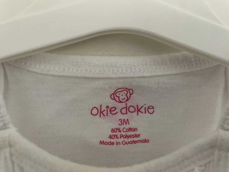 Okie Dokie Baby Girls Solid White Ruffle Cotton Blend Sleeveless Tank Top 3M - Image 2 of 4