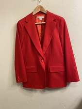 Pendleton Women  s Size 8 Red 100 Virgin Wool Blazer Jacket