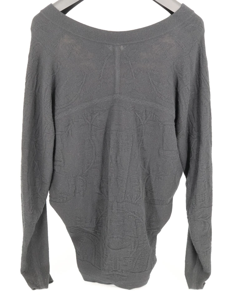 READ Hermes Etriers silk wool layered sweater black off-white US 2 / XS - Image 3 of 4