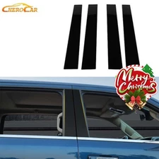 4pc For 19-24 Dodge RAM 1500 Black Door Window Pillar Posts Sticker Trim Covers